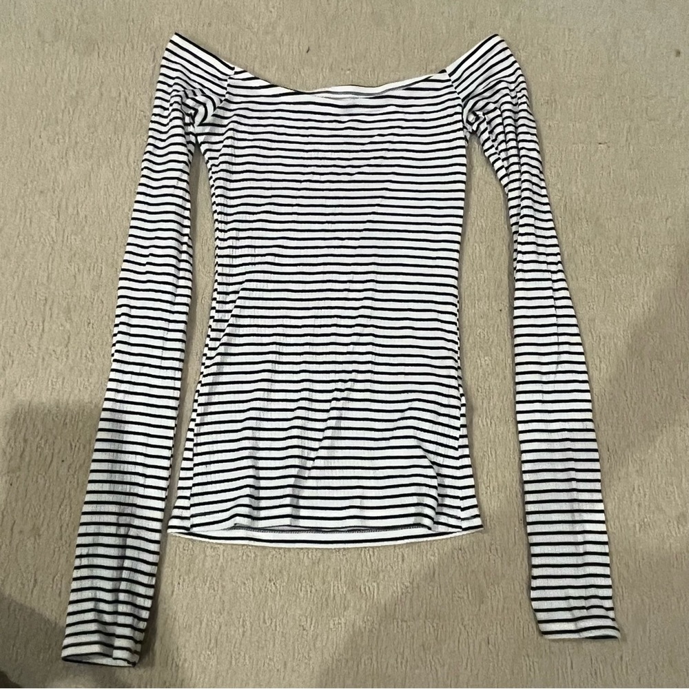 Hollister off the shoulder striped shirt